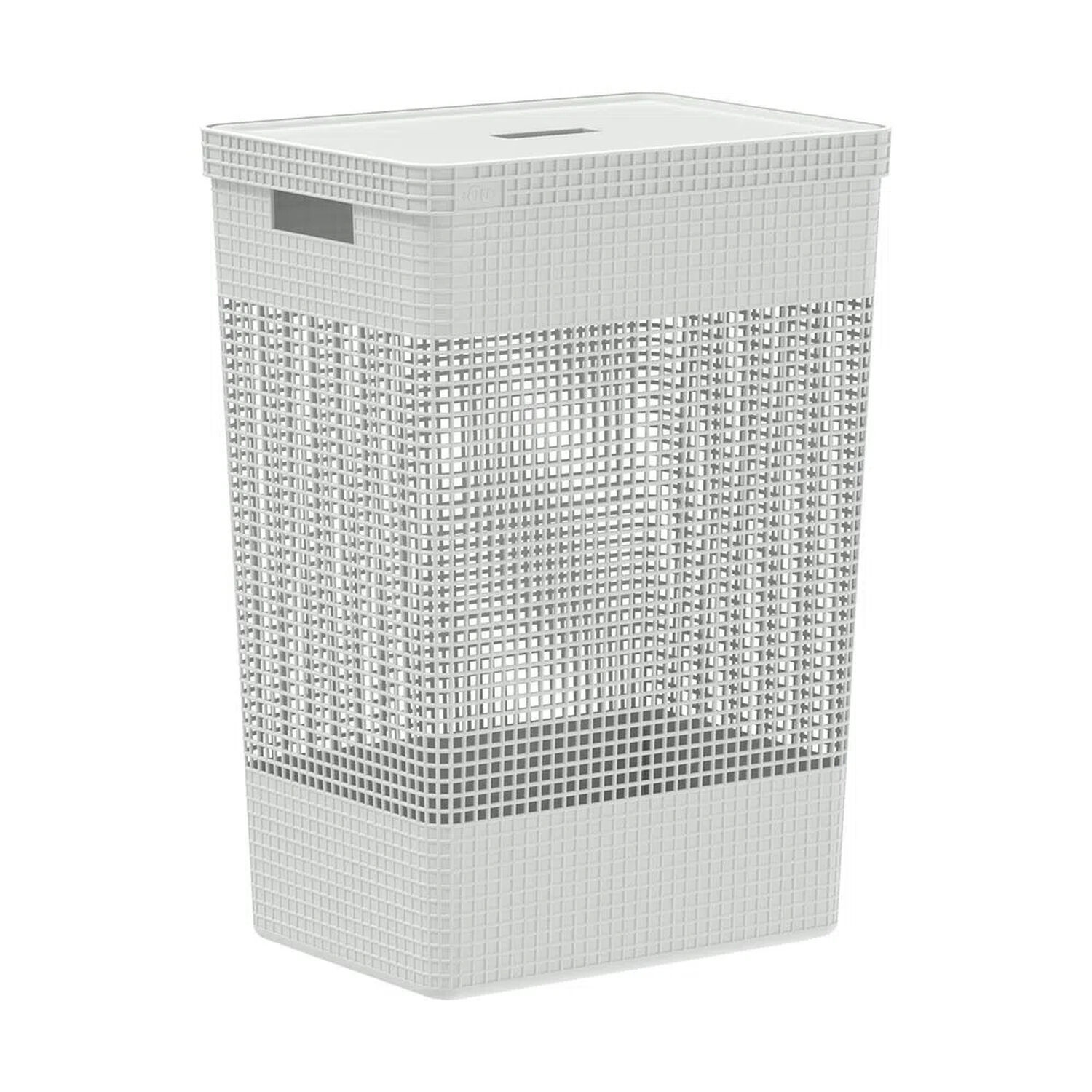 Cesta De Ropa Grid Con Tapa 49 L Blanco Oc&eacute;ano image number 0.0