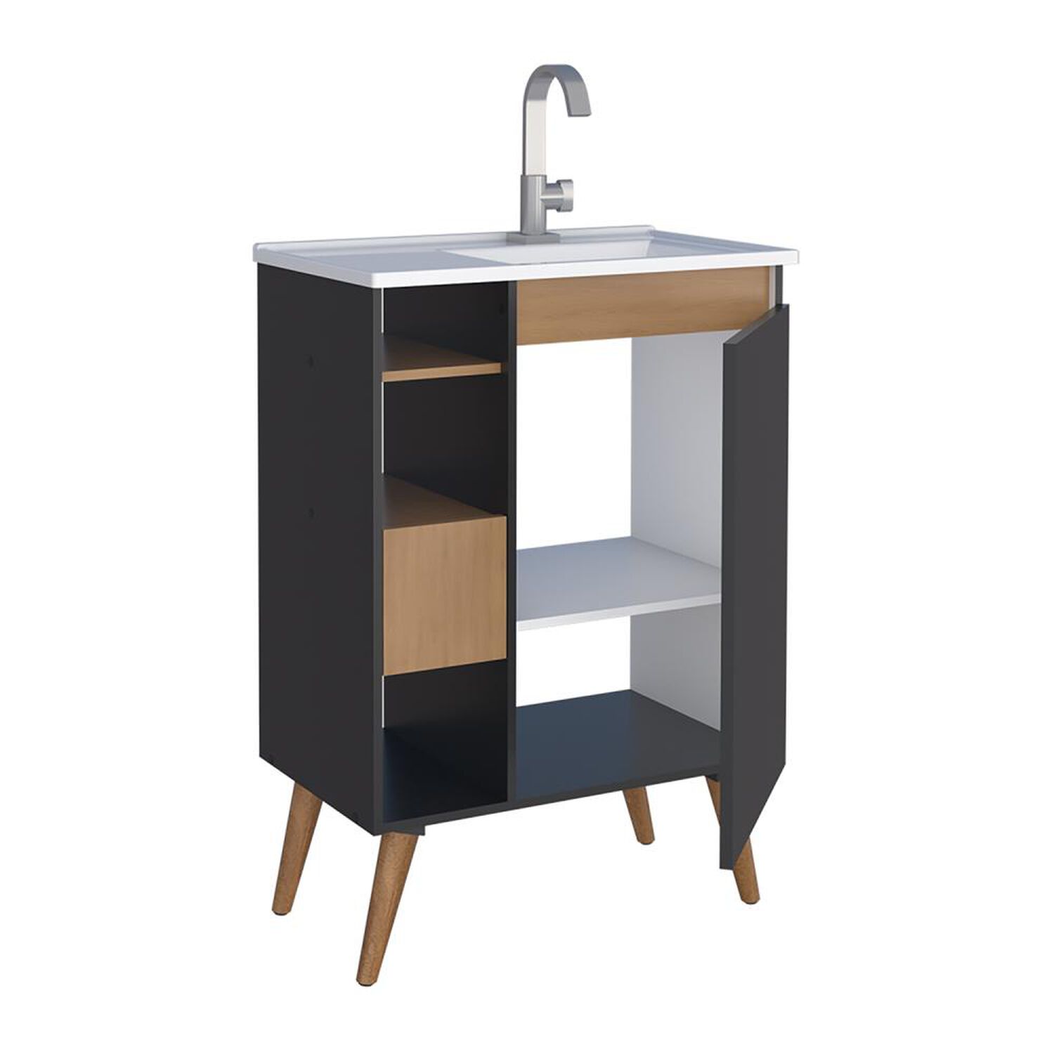 Vanitorio Vekkahome L&oacute;tus 60 Dark / 1 Puerta image number 3.0