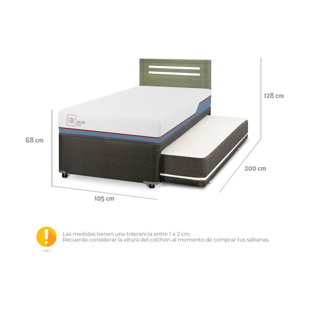 Cama Nido Cic Divan / 1.5 Plazas / Base Funcional + Respaldo image number 2.0