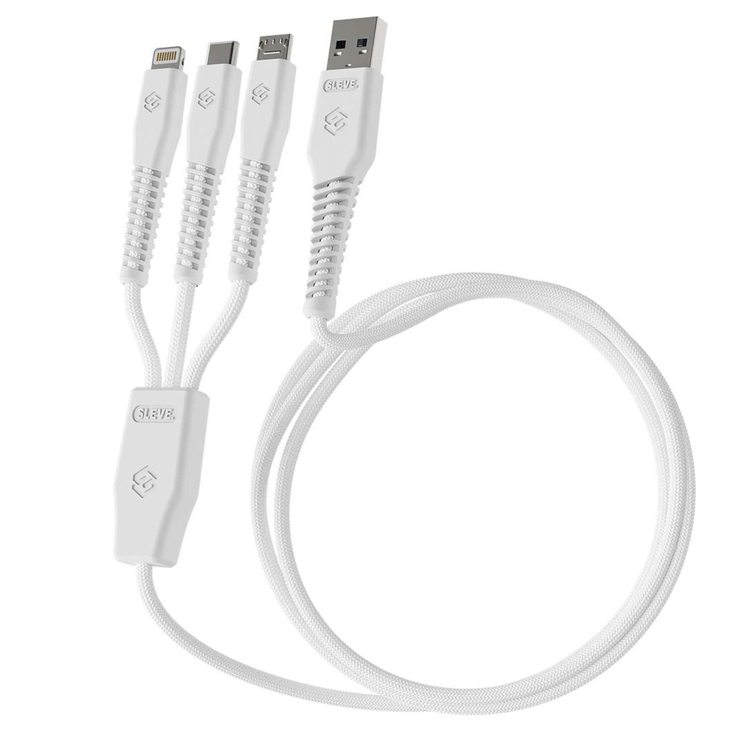 Cable Cargador Sleve Line X Usb A Triple Usb White image number 0.0