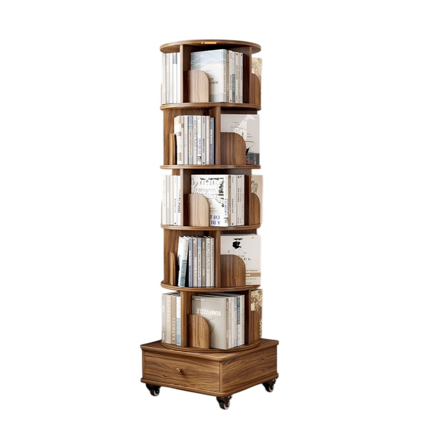 Biblioteca Giratoria 360 Librero Organizador Con Caj&oacute;n 173cm image number 8.0