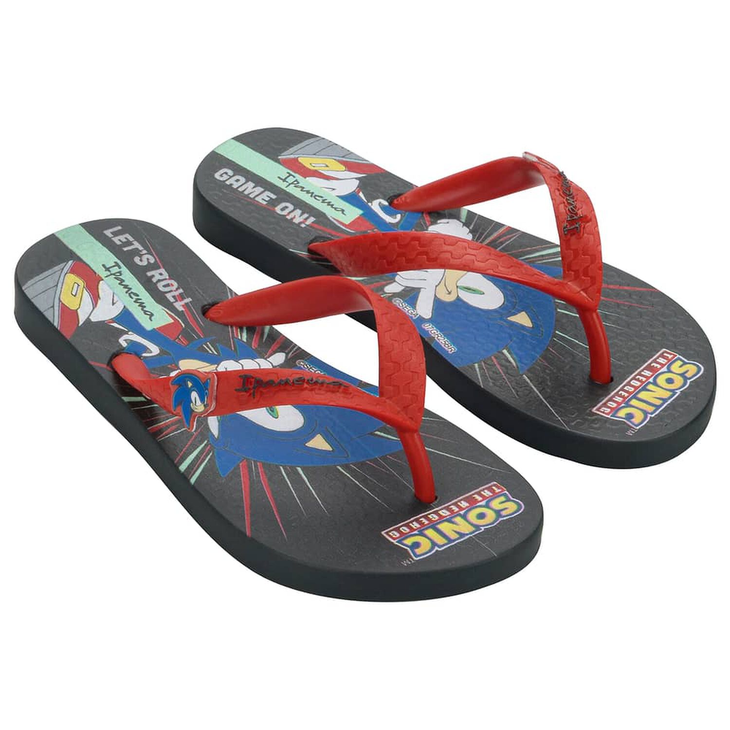 Sandalia Infantil Negro/rojo Sonic Lets Ipanema image number 1.0
