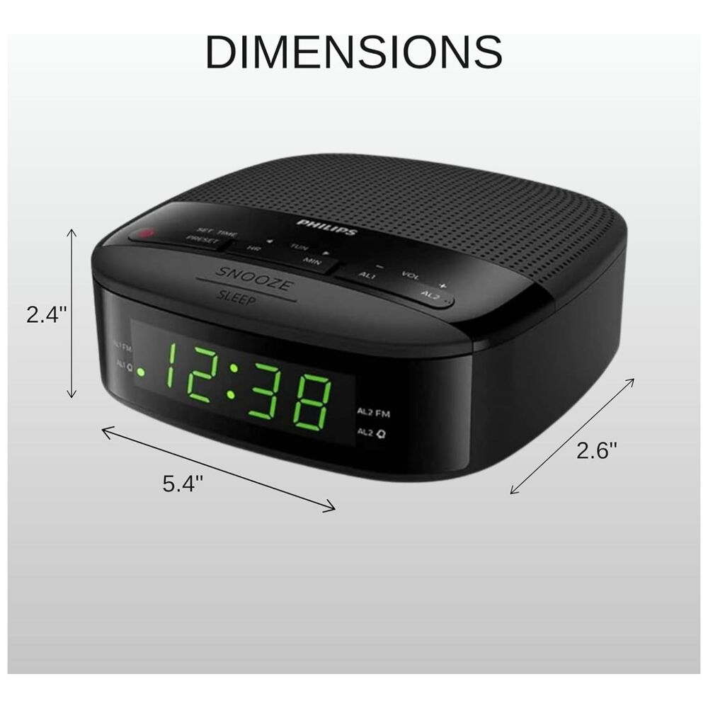 Radio Reloj Despertador Bluetooth Fm Negro Tar3205 image number 2.0