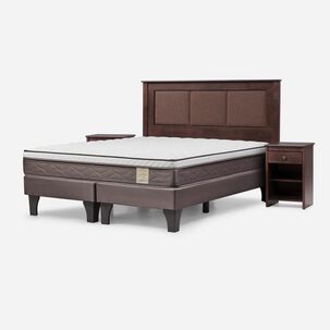 Cama Europea Rosen New Style 4 Plus / King / Base Dividida + Set De Maderas Rachel