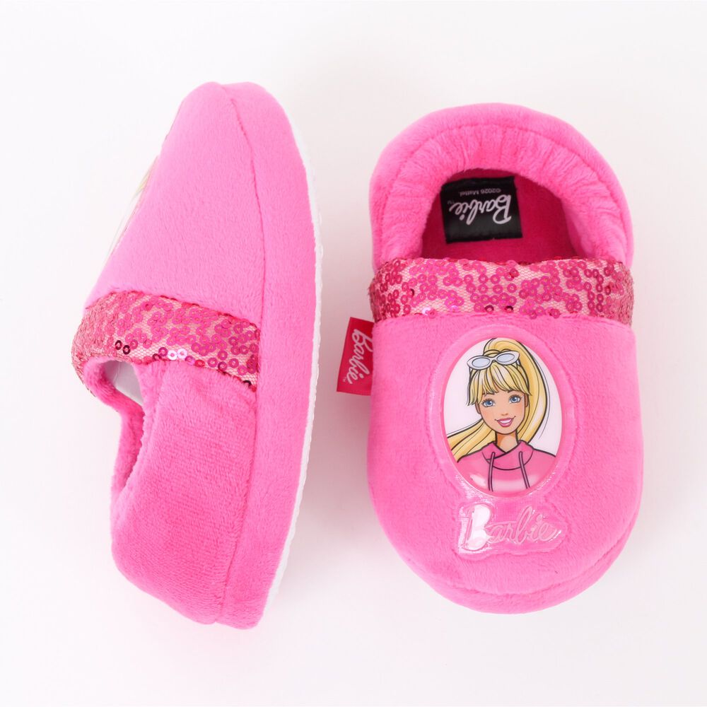 Pantufla Ni&ntilde;a Lentejuelas Logo Rosado Barbie image number 3.0