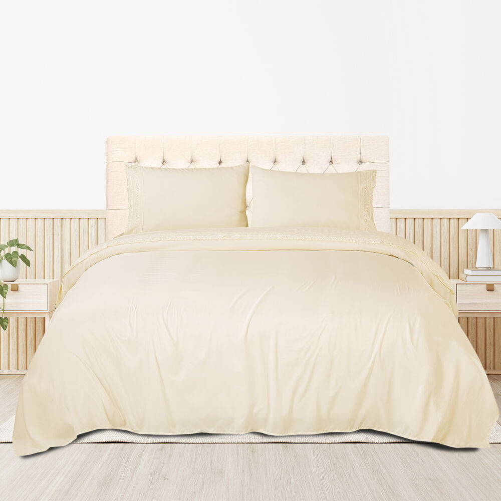 Sábana Broderie 2 Plazas Crema image number 4.0