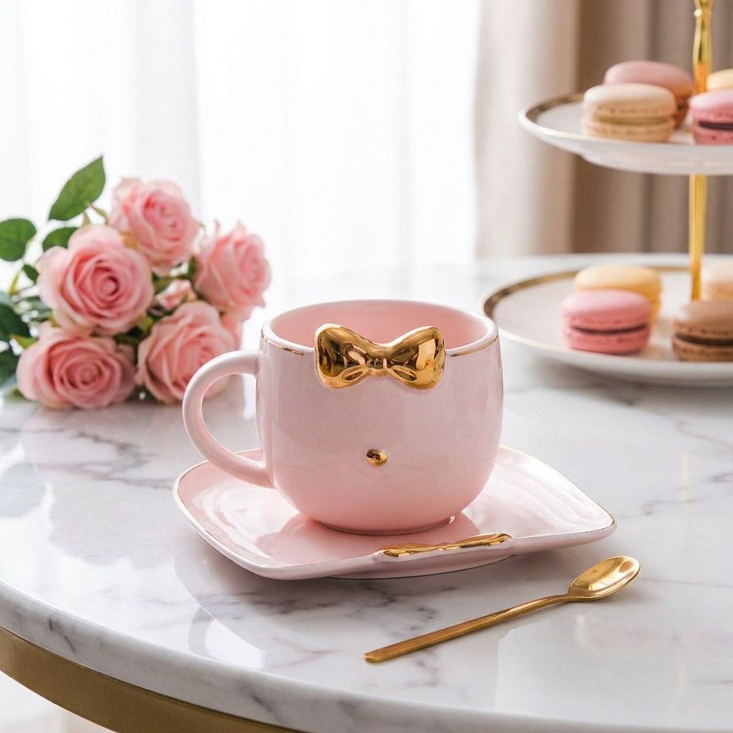 Set De Taza + Plato + Cuchara Gatita Diva Kawaii So Cute image number 13.0