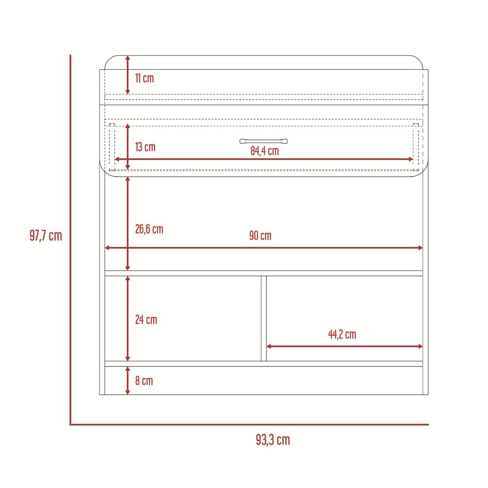Cambiador De Bebe 1 Cajon Blanco 97,7 Cm X 58 Cm X 93,3 Cm image number 5.0
