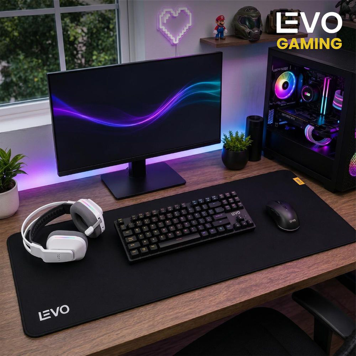 Mousepad Battlemat Xxl 90x40 Cm Antideslizante Negro Levo image number 7.0