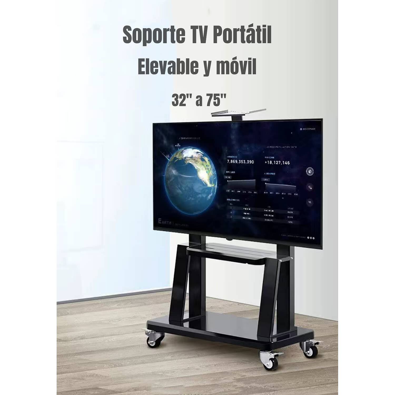 Soporte Tv Rack Pedestal 32&rdquo;-75&rdquo; Con Ruedas By Lubabycas image number 3.0