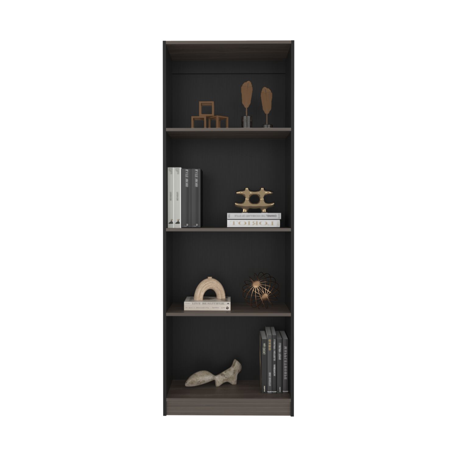 Estante Organizador 3 Niveles Negro Y Caf&eacute; 180,6x62,8x29,9 Cm image number 1.0