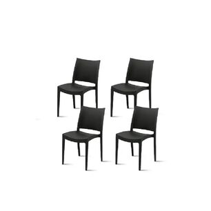Pack 4 Sillas De Exterior Restaurant Negra