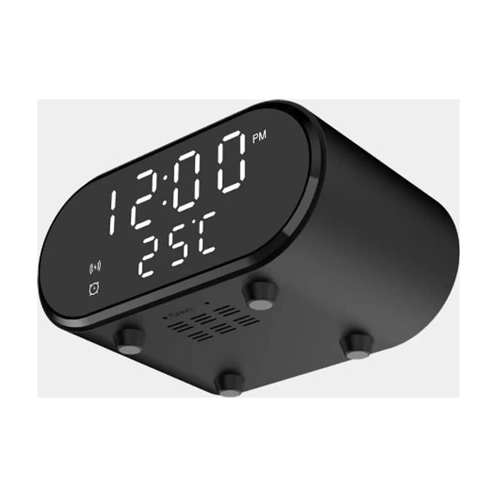 Reloj Despertador Cargador Inal&aacute;mbrico Term&oacute;metro Rapida Color Negro image number 2.0