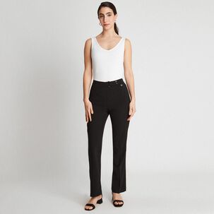 Pantalón Tiro Medio Straight Mujer Lorenzo Di Pontti