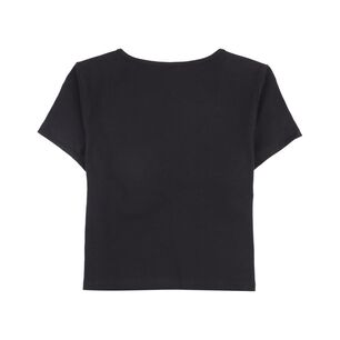 Polera Crop Manga Corta Cuello V Recogido Mujer Freedom