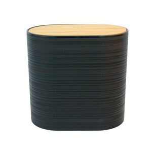 Cesto De Basura Oval Negro 24x22.5 Cm