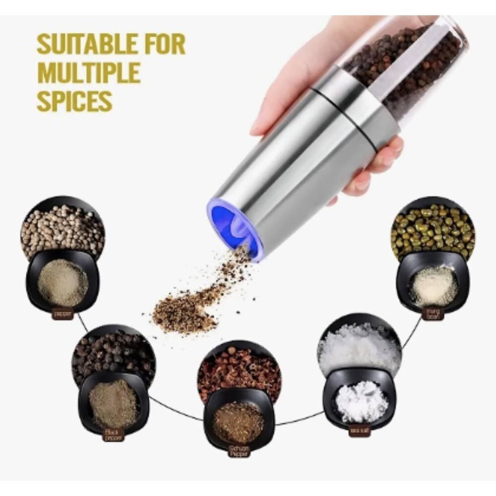 Pack 2 Molinillo Moledor El&eacute;ctrico Pimienta Especias Luz Led image number 4.0