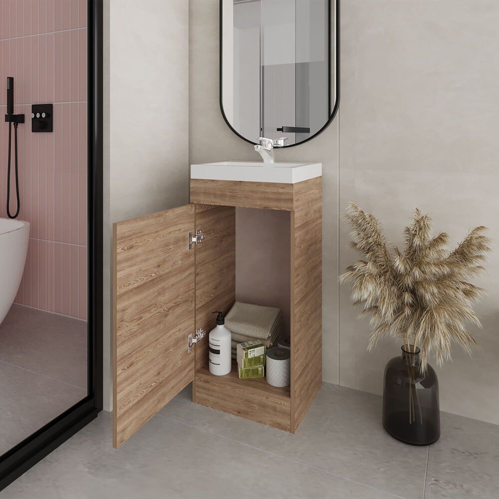 Mueble Vanitorio 1 Puerta Fm-005c Caf&eacute; Claro image number 5.0