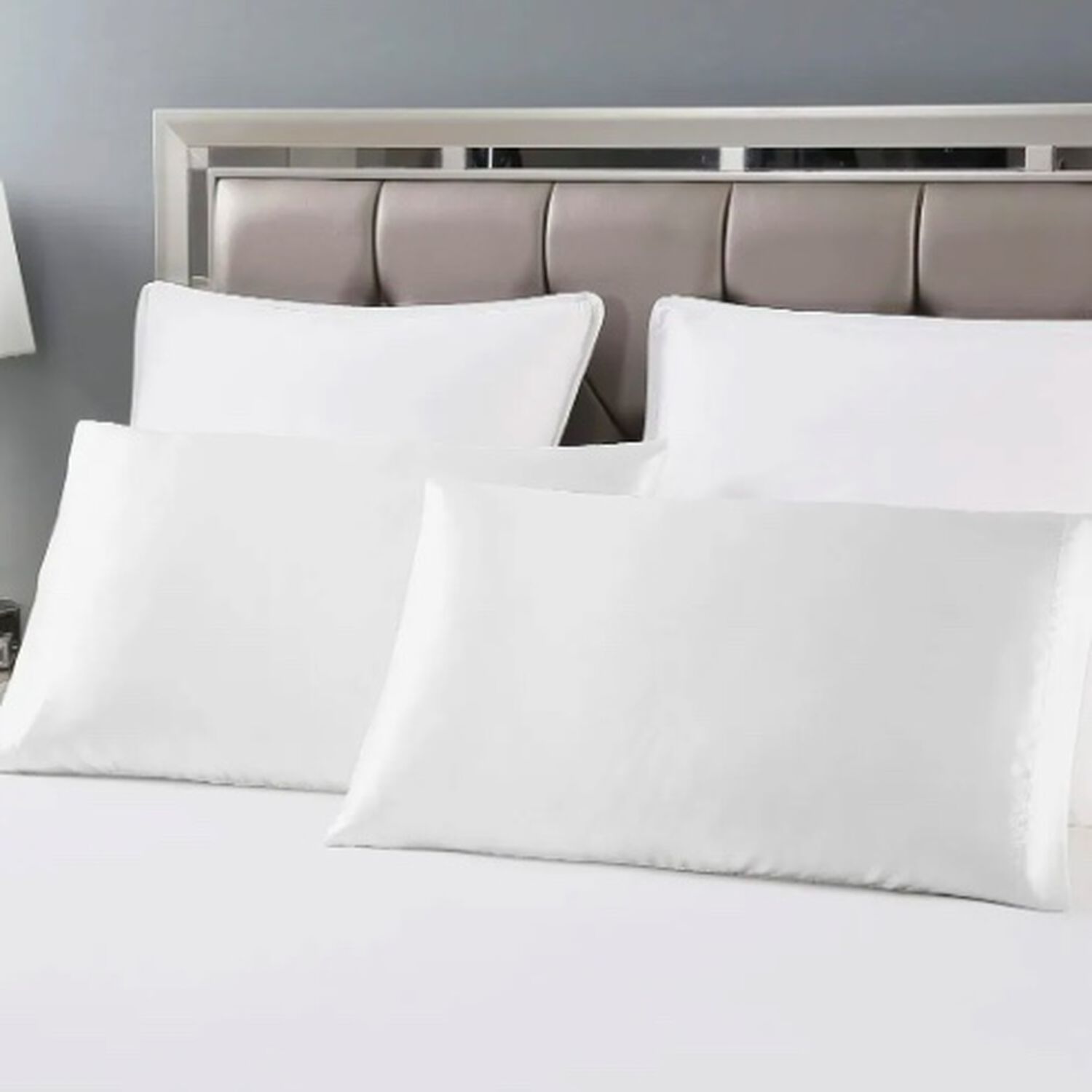 Set 2 Funda Almohada Sat&iacute;n Blanco image number 1.0