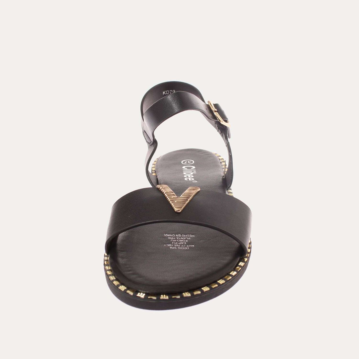 Sandalia Negro V&iacute;a Franca Art. 5kd79black image number 2.0