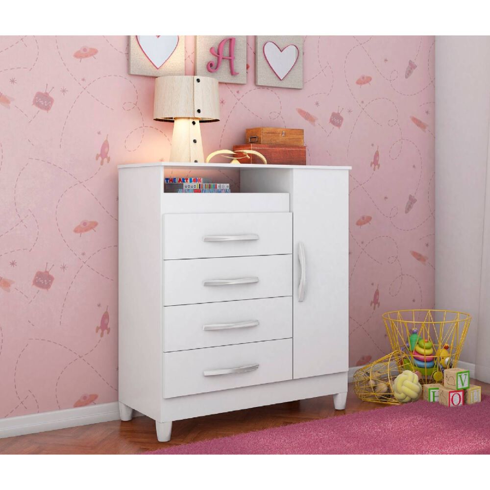 Comoda 4 Cajones 1 Puerta Turqueza Cuadraflex image number 1.0