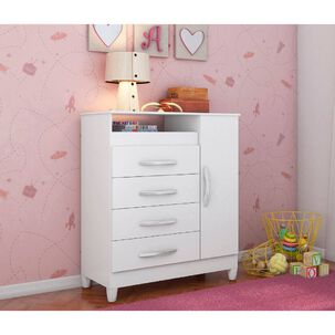 Comoda 4 Cajones 1 Puerta Turqueza Cuadraflex