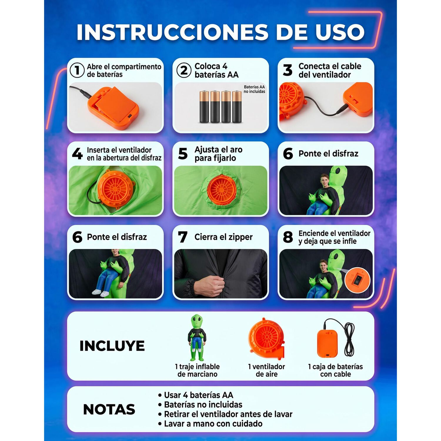 Disfraz Inflable Marciano Para Adulto image number 6.0