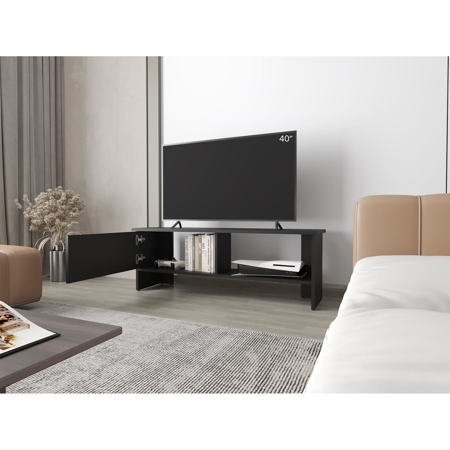 Rack Tv 65" 42,2x120,3x31,1 Cm 1 Puerta Abatible image number 5.0