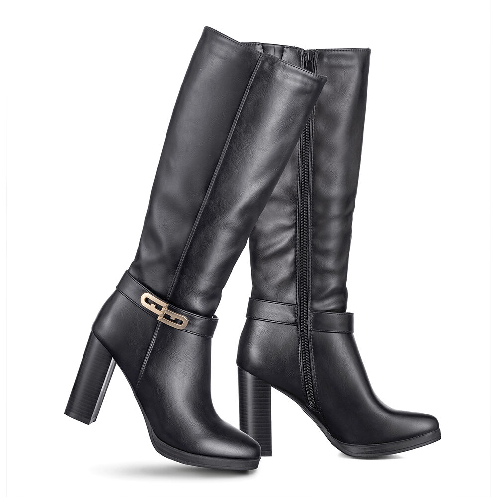 Botas Largas Mujer Tacon Grueso De Moda Vintage Weide Qbm12 image number 4.0