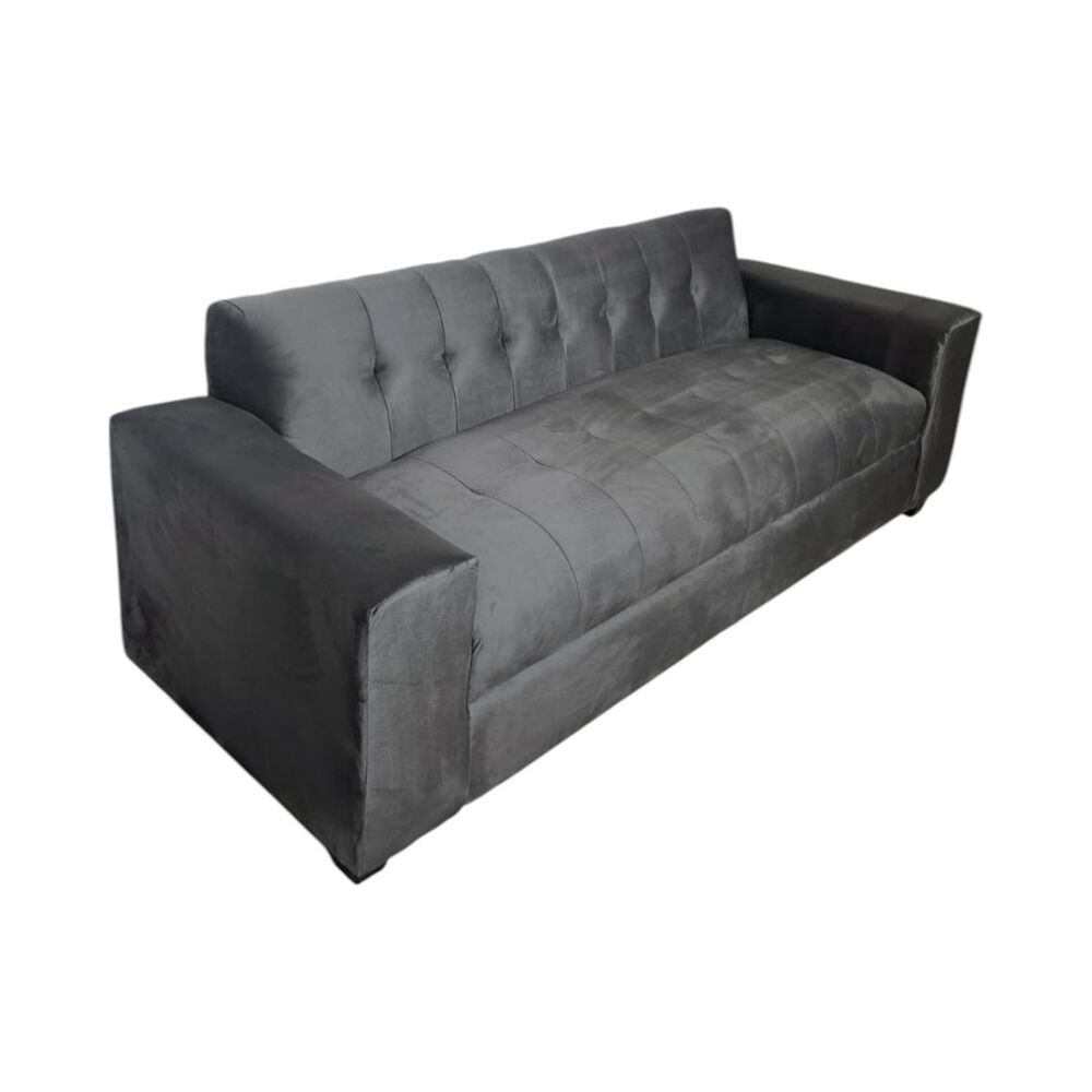 Sofa Dos Cuerpos Felpa Gris Oscuro image number 2.0