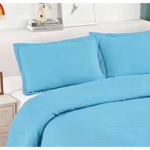 Cubrecama Quilt De Verano 2 Plazas Celeste