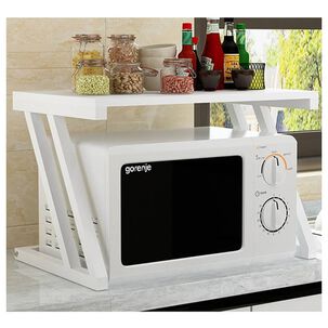 Estante Organizador Microondas Madera Blanco 38x57x38 Cm