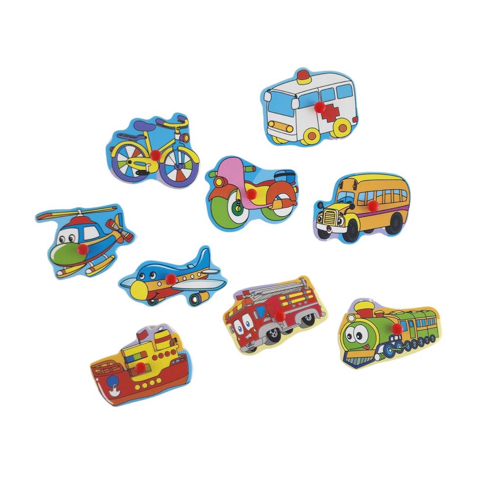 Rompecabezas Didáctico Transportes De Madera 30cm Niños image number 2.0