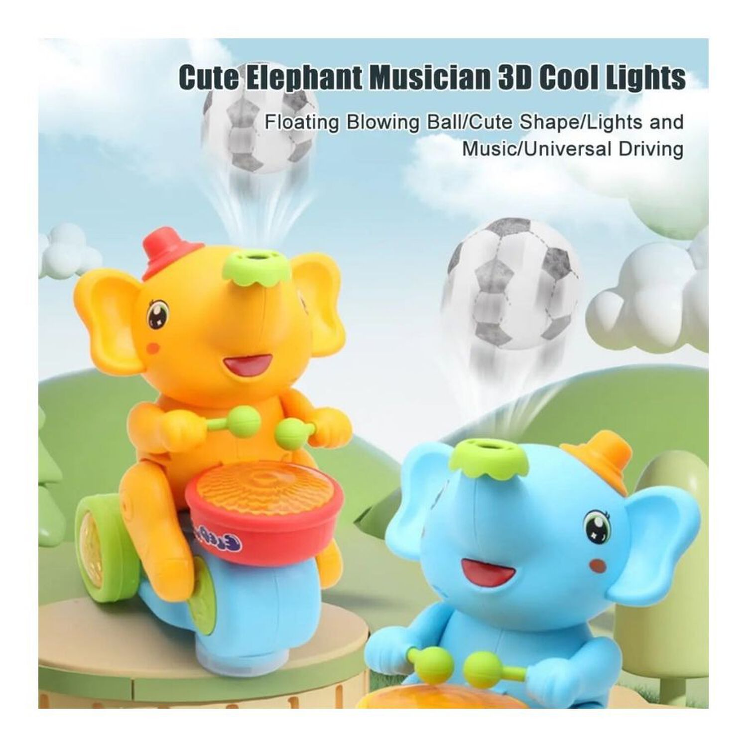 Juguete Elefante M&uacute;sico Con Luces Y Sonido Ni&ntilde;os Azul image number 3.0