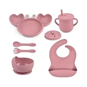 Set Alimentacion Bebe Silicona Plato Cangrejo