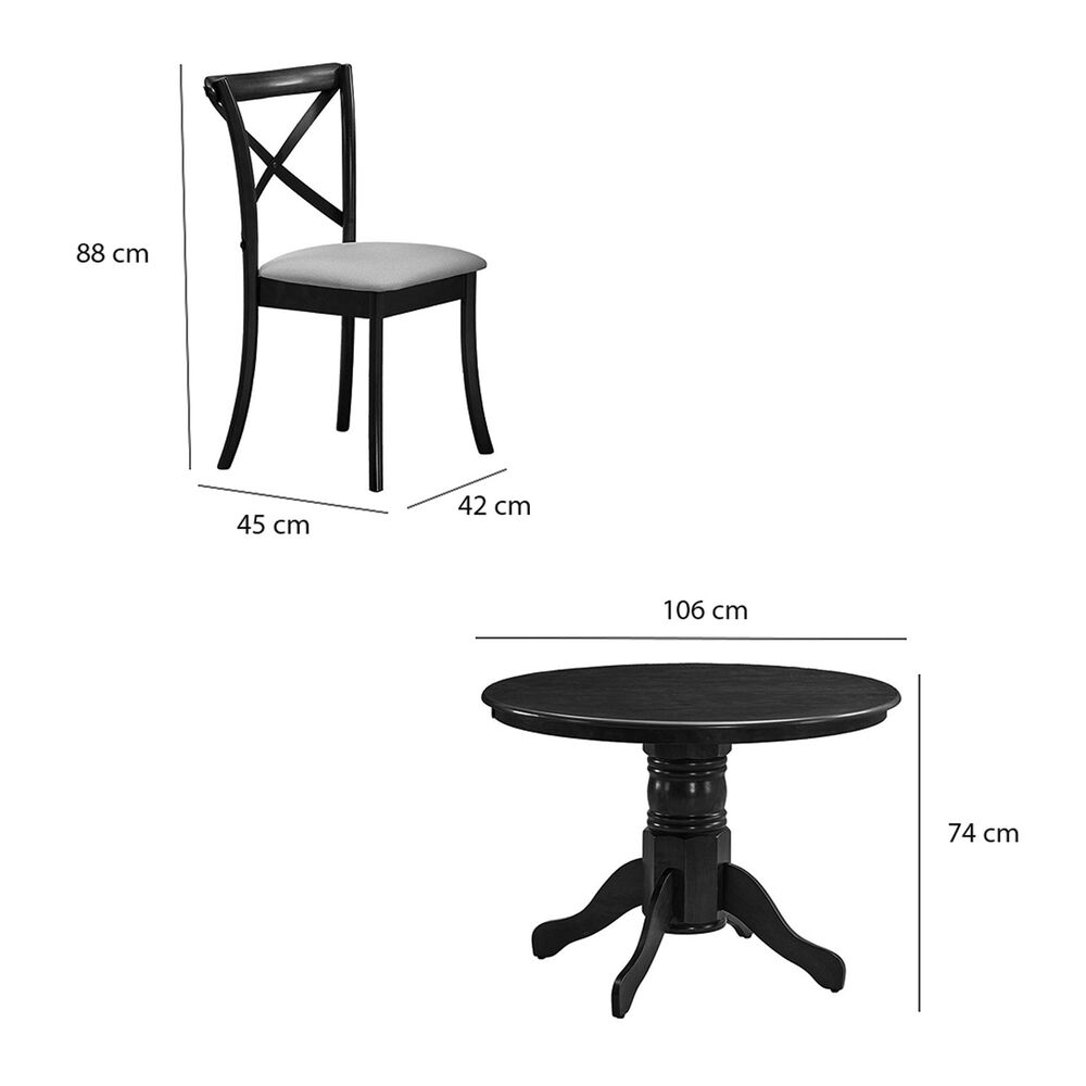 Juego De Comedor Victoria Chocolate 4 Sillas Crossback image number 4.0