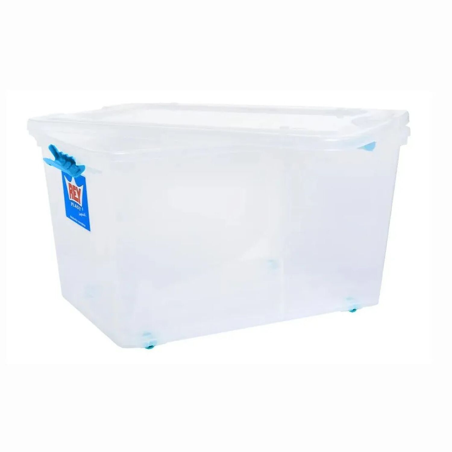 Caja Organizadora Multiusos Almacenamiento Suprema 72 Lts Color Transparente Tapa Azul image number 4.0