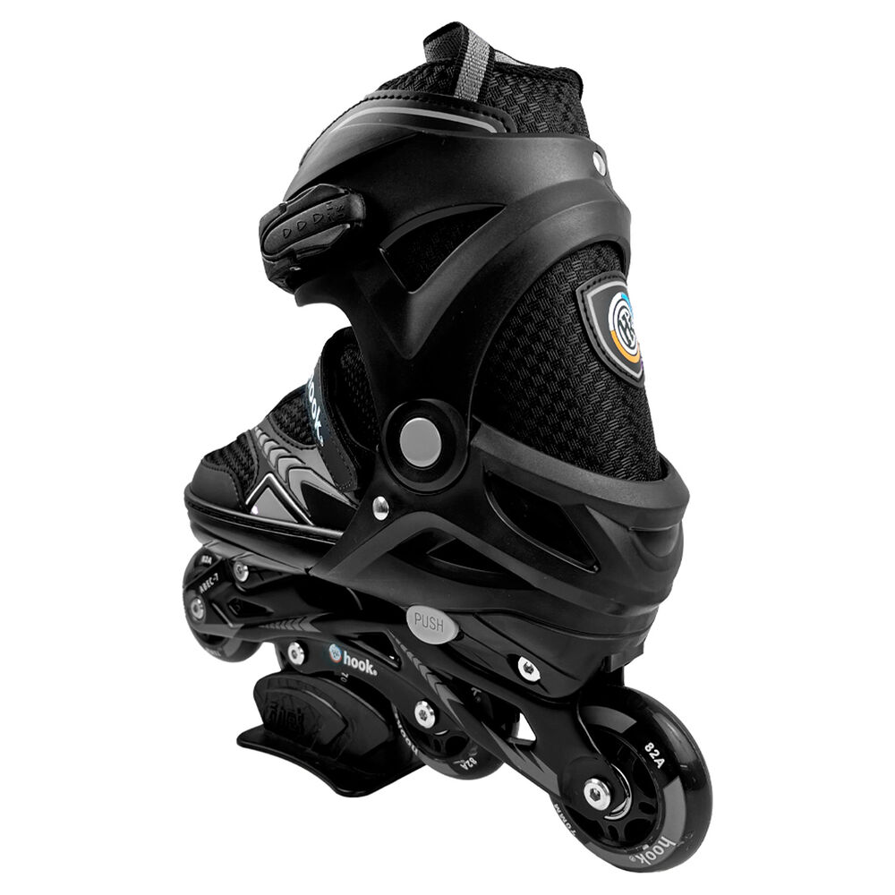 Patines En Linea Extensibles Hook Fitness Negro L (38-41) image number 3.0