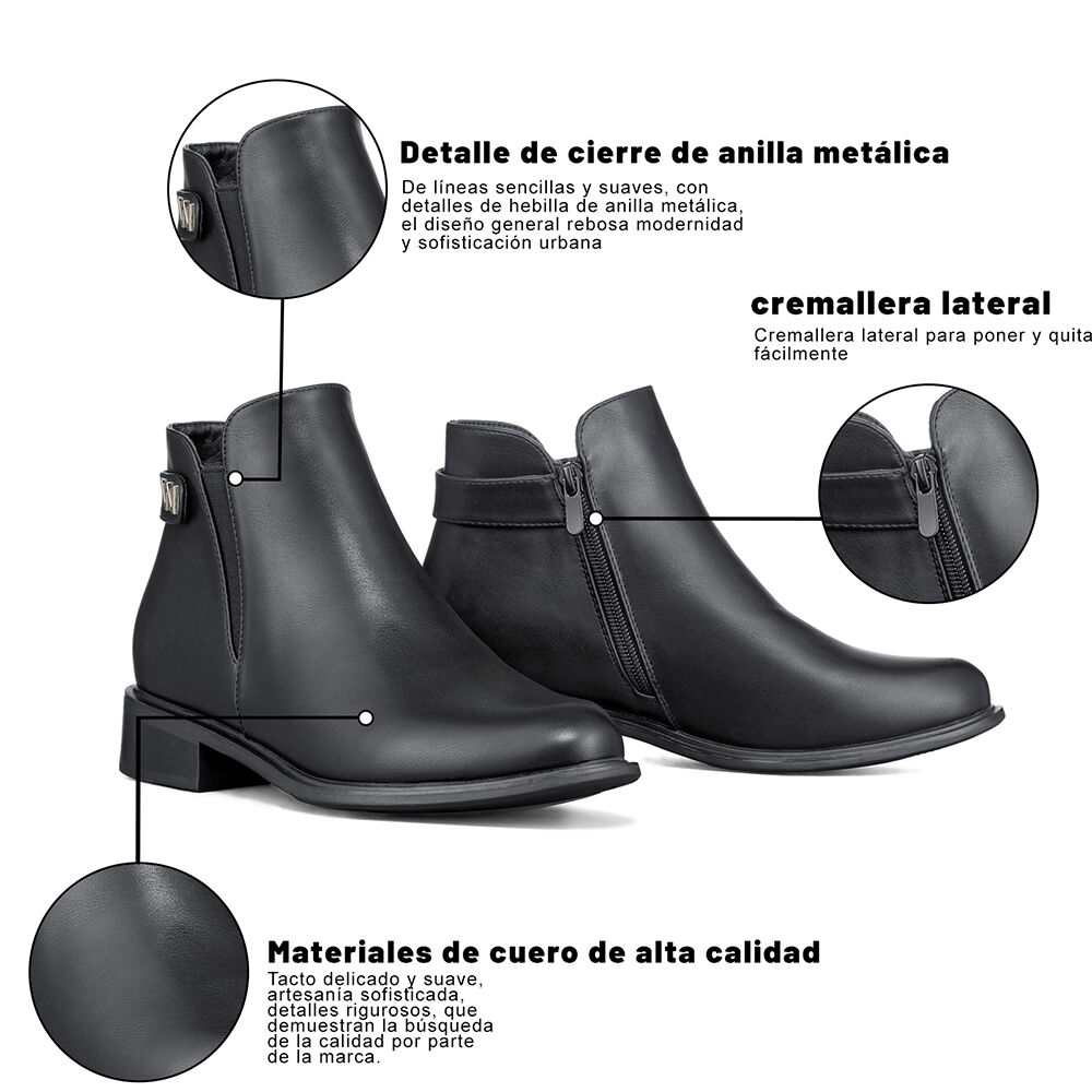 Botin Casual Mujer Eco Cuero Moda Vintage Formal Weide Zs63 image number 7.0