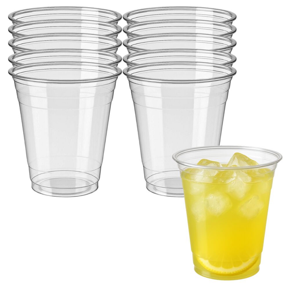 Set 10 Vasos Plastico 400ml Transparente Desechable Plastico image number 0.0