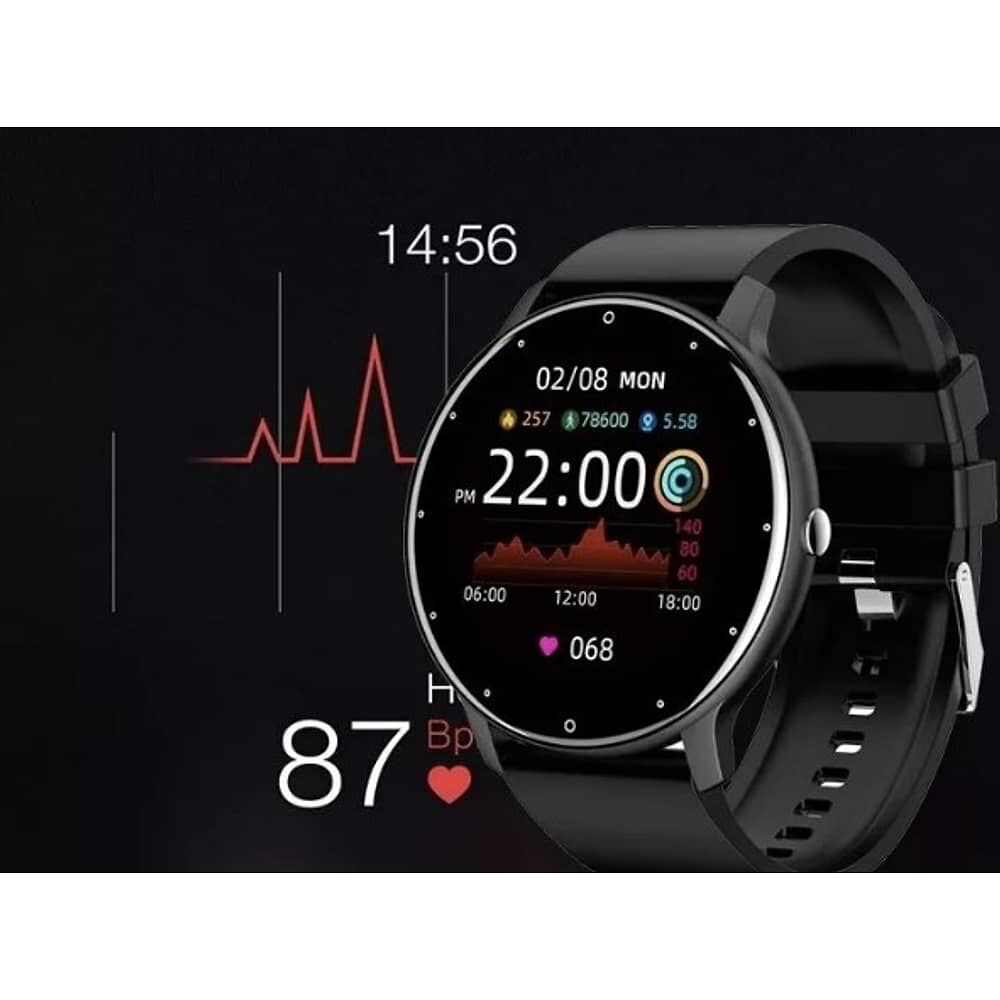 Smartwatch Gen&eacute;rica Zl02 Caja Negra, Malla Negra De Silicona image number 2.0