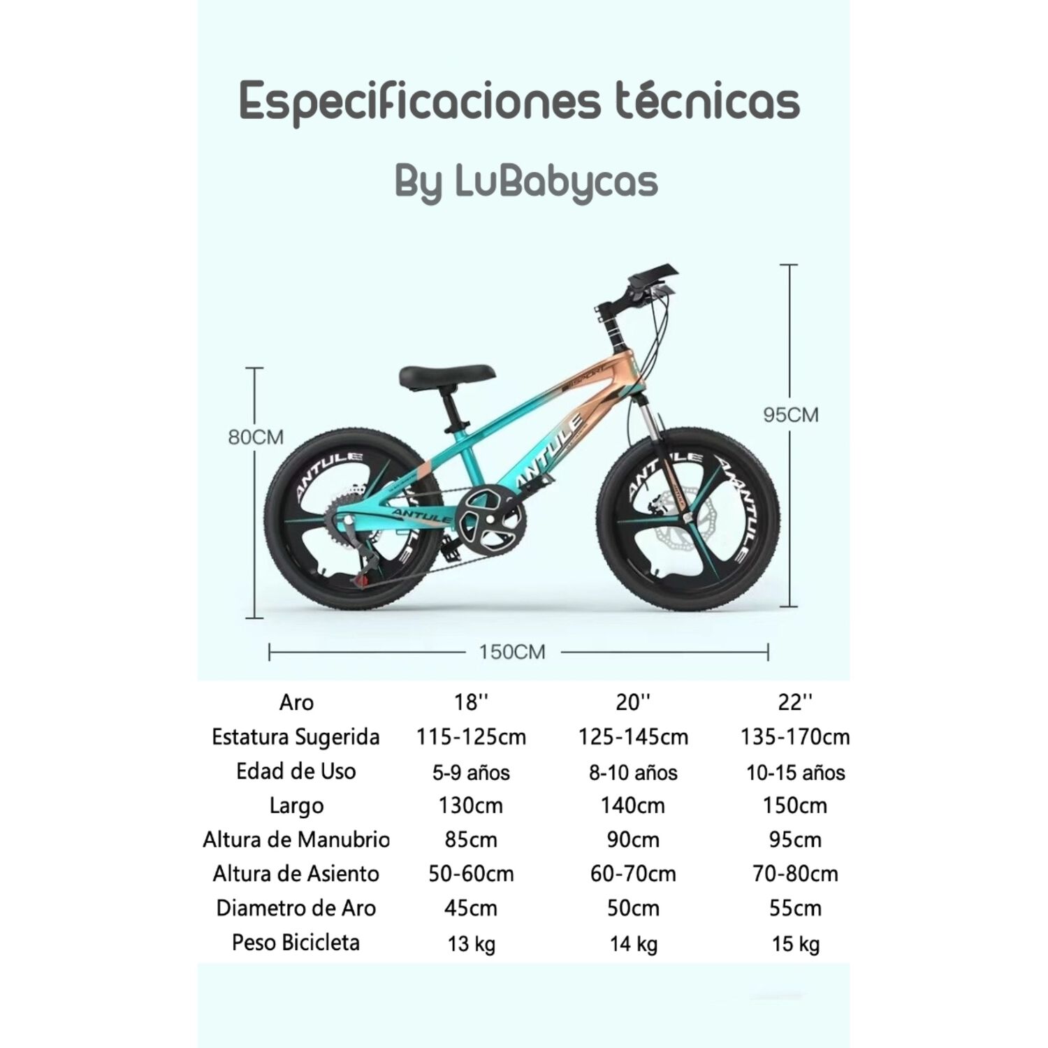 Bicicleta Infantil Aro 18 5-9 A&ntilde;os Antule Rosada Lubabycas image number 6.0