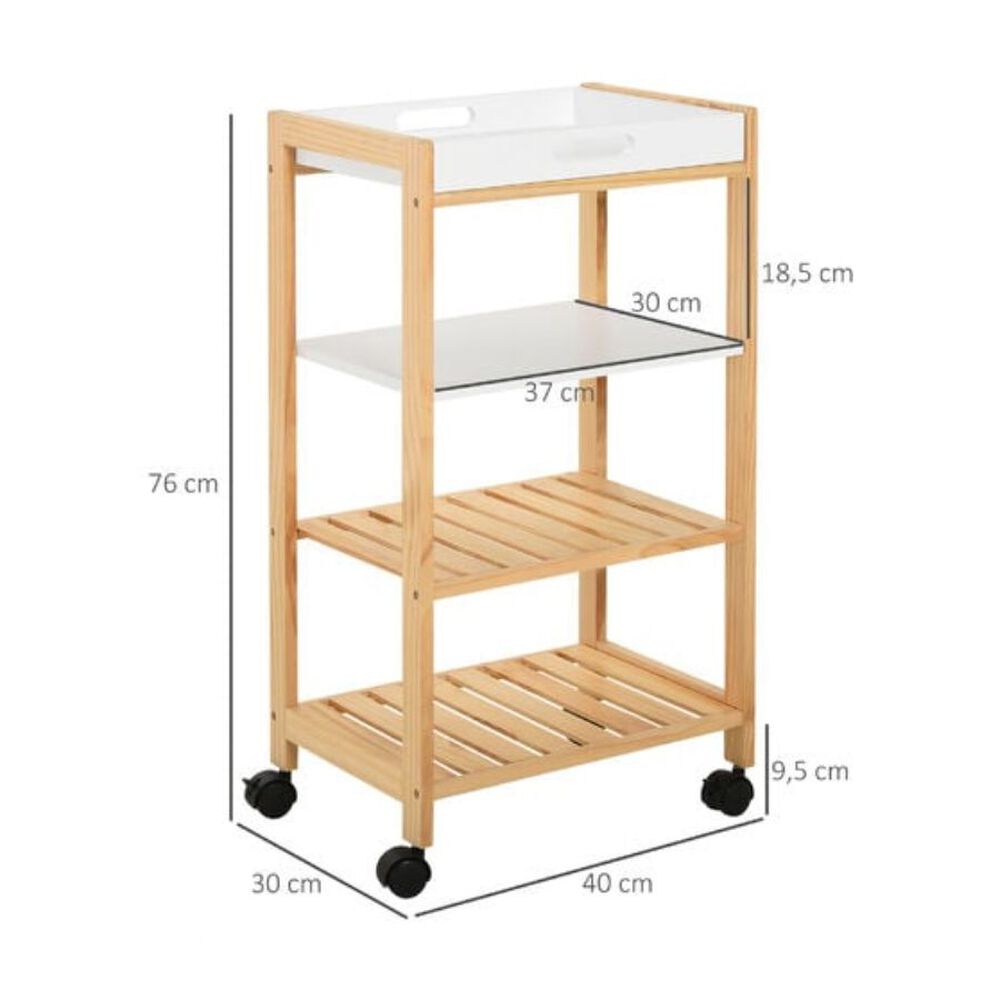 Estante De Almacenamiento 4 Niveles Bamb&uacute; Bandeja Extraibe image number 2.0