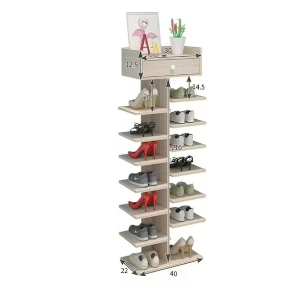 Zapatero Organizador Estante Zapatos 14 Pcs Hall Armario Madera Clara image number 0.0
