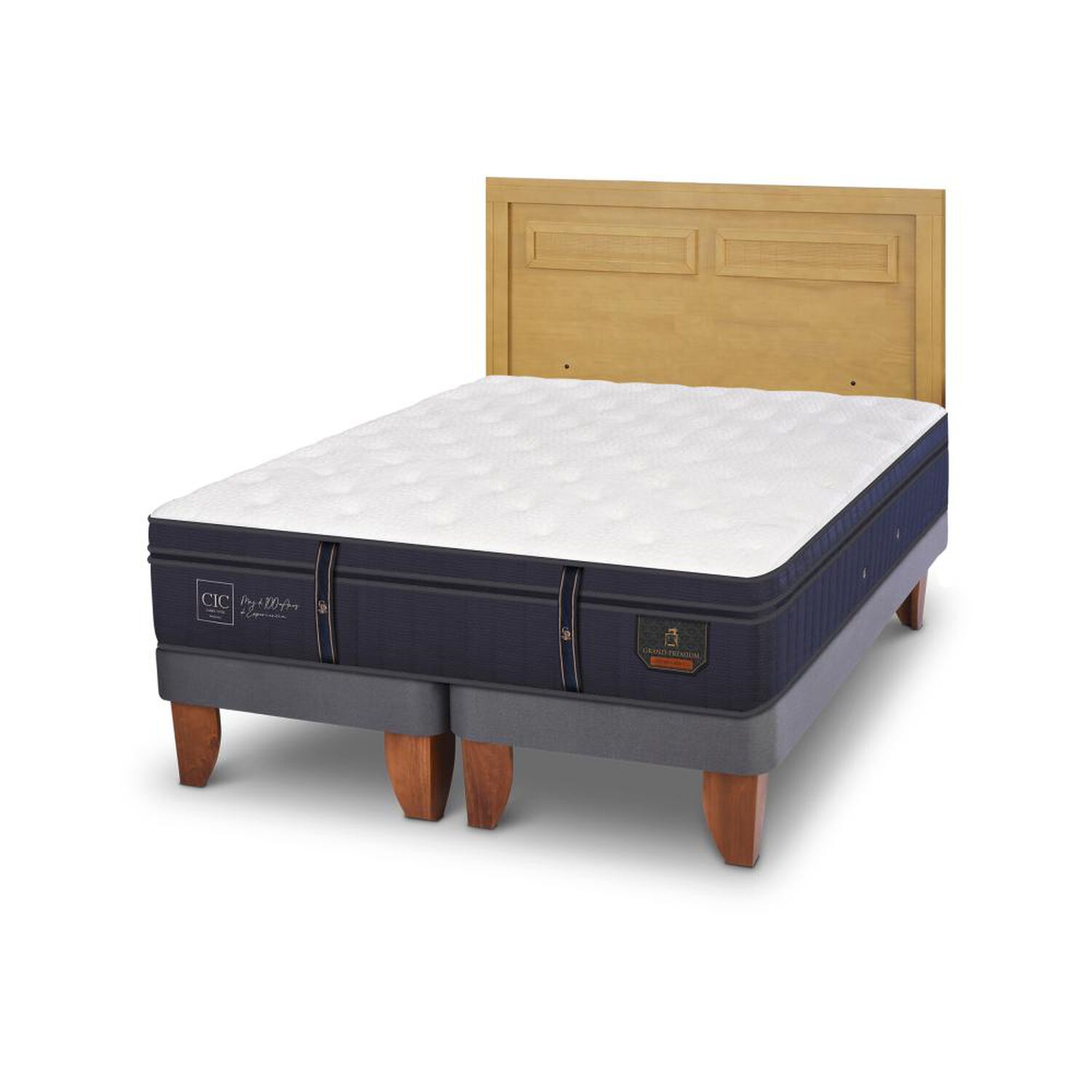 Cama Europea Cic Linea Premium / King / Base Dividida + Respaldo image number 1.0