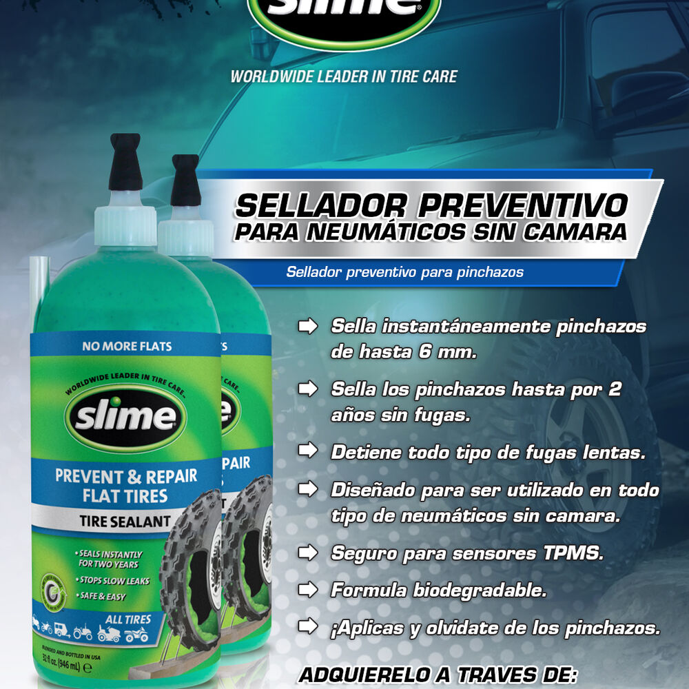 Sellador de Neumáticos Sin Cámara 32 Oz Slime image number 1.0