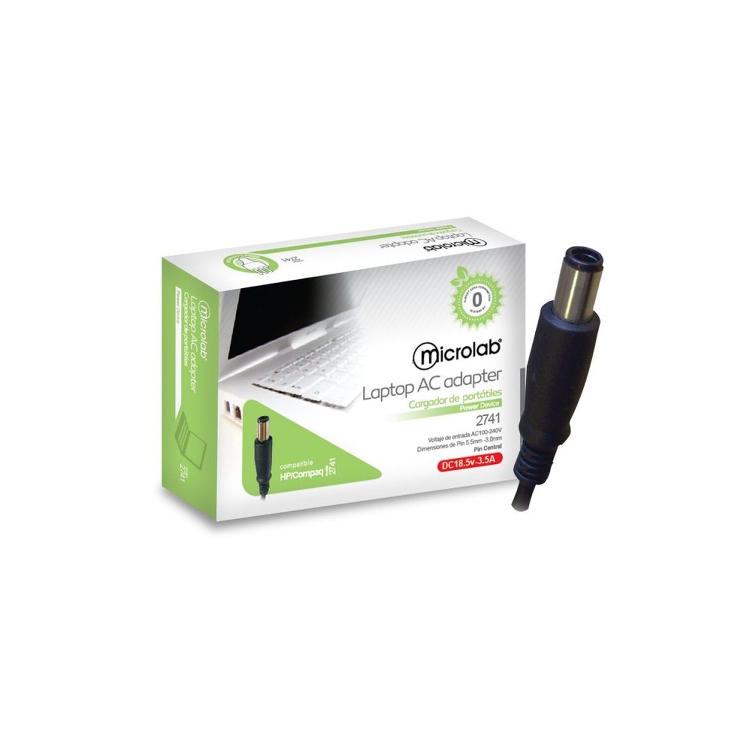 Cargador Portatil Laptop Ac Compatible Hp/ 18.5v 3.5a/ Microlab 2741 (reacondicionado) image number 0.0