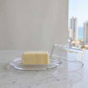 Mantequillera De Vidrio Con Tapa - 19 Cm