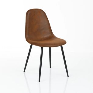 Silla Spoon Ecocuero Vintage Caf&eacute; Oscuro
