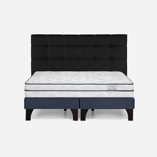Cama Europea Rosen Autonomy Sky / King / Base Dividida + Respaldo Issey Grafito